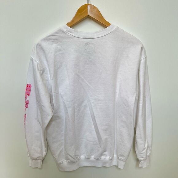 Hello Kitty Sanrio Graphic Crew Neck Sweatshirt White Pink women’s size M - Picture 2 of 9